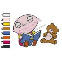 Stewie and Rupert Family Guy Embroidery Design